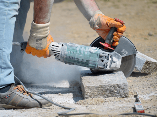 Anwendungen Schneiden Trennen Flexen Gestein Stein Beton Schneiden Steinstaub Betonstaub Baustellenstaub absaugen Absauganalge Flexstaub absaugen Luftfilter Filtertechnik Absaugtechnik Entstauber Staubfilter Zement Granit Basalt
