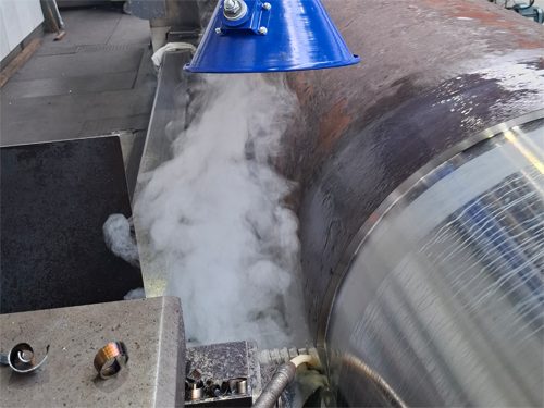 Offene Drehbank Drehmaschine Geminis TOS Hulin Maschine absaugen Rauch Drehbank Qualm Lüfter Absaugung Absauganlage Filteranlage