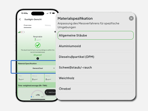 Dustlight Business Software Lizenz Feinstaubampel Messbericht erstellen BG Bezirksregierung Partikelmessgerät Software material Schwebstoff Auswahl Konfigurieren Staub Feinstaub messen Schweißrauch Ölnebel Holzstaub Dieselruß Abgase Autoabgase KFZ Werkstatt Tunnel Raum Maschine Arbeitsplatz Betrieb Industrie