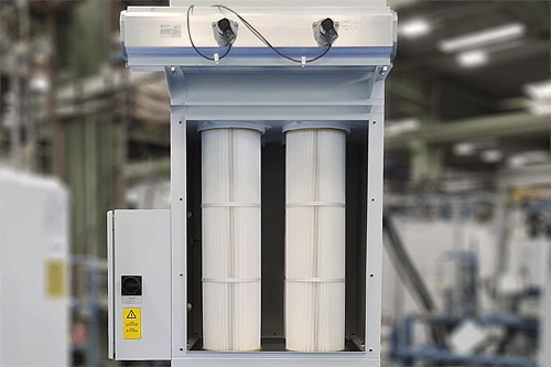 Staubfilter Entstauber Patronenfilter Filterkerzen Schlauchfilter Patronenfilter Filterpatrone abrinigbar druckluftgereinigt Staub Rauch Absaugung absaugen Trockenbearbeitung MMS Schweißen Schütten