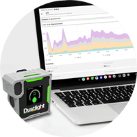 Dustlight Business Software Testlizenz Probelizenz Lizenz Feinstaubampel Partikelmessgerät Software material Konfigurieren Staub Feinstaub messen Schweißrauch Ölnebel Holzstaub Dieselruß Abgase Autoabgase KFZ Werkstatt Tunnel Raum Maschine Arbeitsplatz Betrieb Industrie