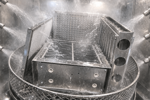 industrielle Teilereinigungsanlagen Waschmaschinen Ultraschallreiniger für Filterelemente Filtereinschübe LTA Filterreinigung Isi elbaron reinigen indusa filterwartung Durchlaufwaschmaschine